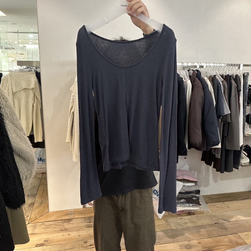 CREAM VILLA韓國直郵㊣女士新品時尚長袖T恤兩面穿CREAMVILLA長袖T恤圖色6