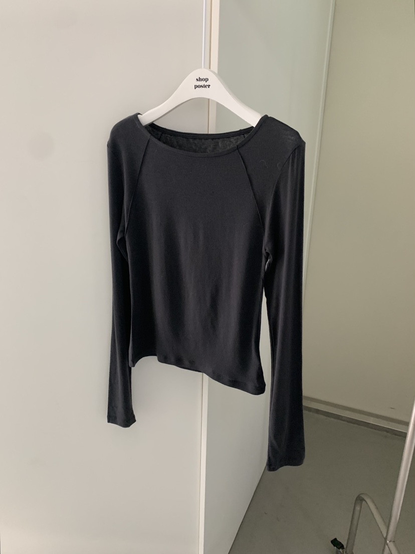 SHOP POSTER東大門㊣代購女裝新款職業25秋冬長袖T恤美利奴羊毛SHOP_POSTER長袖T恤圖色5