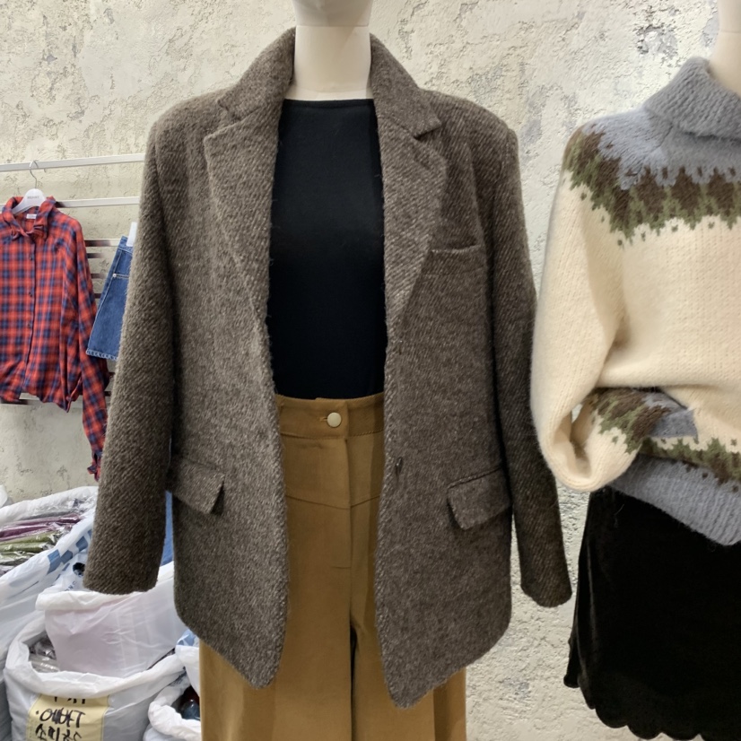 SOLD OUT東大門㊣直郵女裝新款推薦25秋冬職業短款大衣羊駝SOLD OUT短款大衣