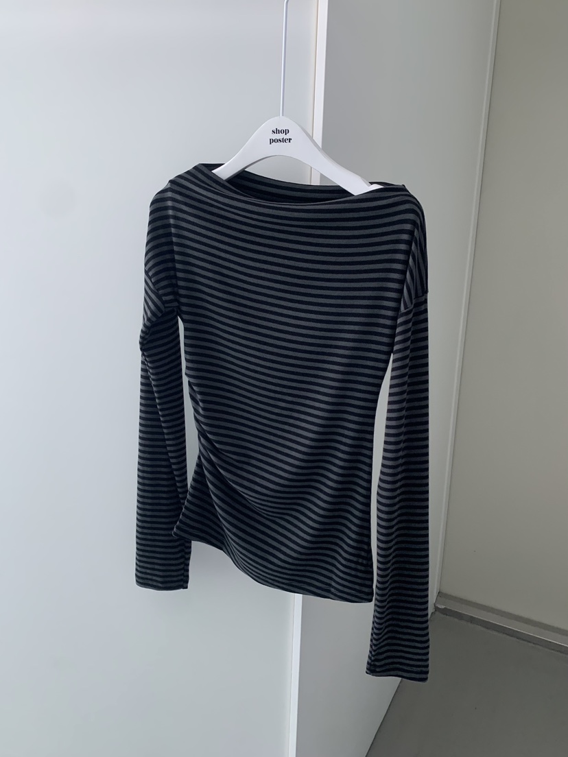 SHOP POSTER東大門㊣代購女裝新品熱賣真品職業25秋冬長袖T恤SHOP_POSTER長袖T恤圖色2