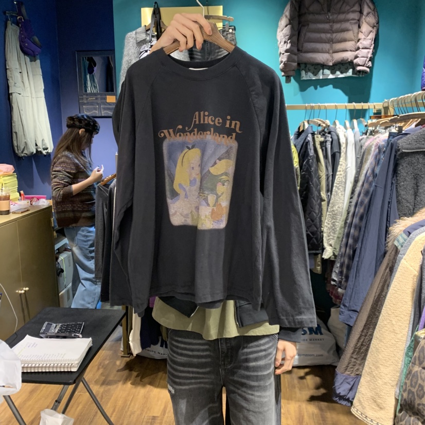 MERCI LINDA東大門㊣直郵女士新品25秋冬職業推薦長袖T恤復古MERCI LINDA長袖T恤圖色2