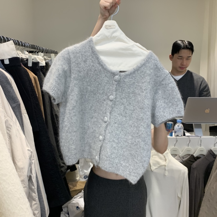 JINSIM韓國直郵㊣女士新品時尚職業熱賣推薦真品針織衫紐扣JINSIM針織衫圖色2