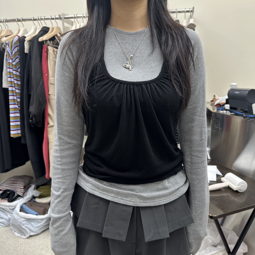 AMOEBA東大門㊣代購女裝新款25秋冬人氣休閑套裝兩件套羊毛AMOEBA套裝