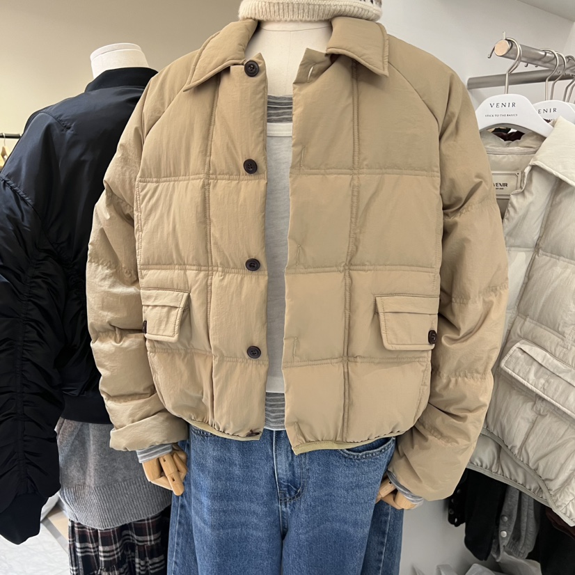 VENIR-a東大門㊣代購女裝新款時尚推薦熱賣人氣短款羽絨服絨VENIR-a短款羽絨服