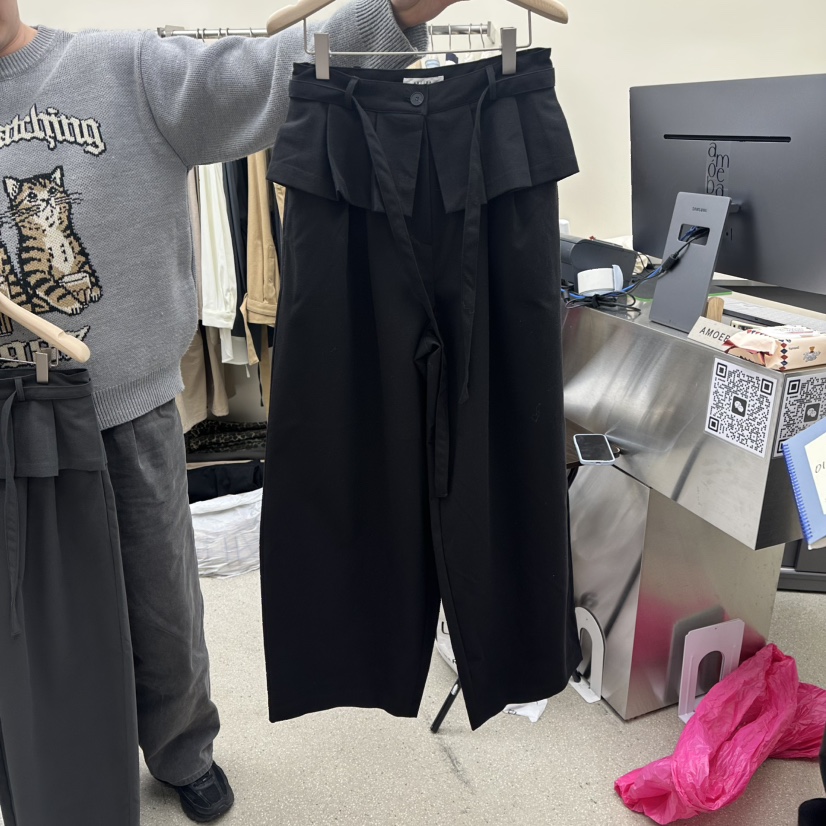AMOEBA韓國直郵㊣女裝新款熱賣職業推薦休閑時尚25秋冬裙褲AMOEBA裙褲圖色2黑色