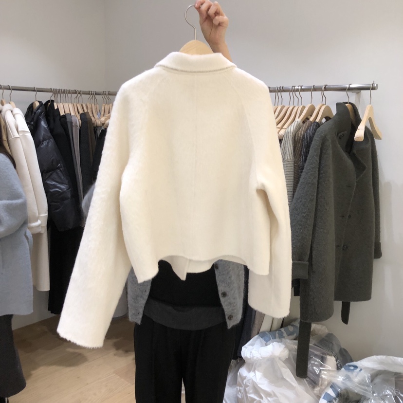 FOREST韓國直郵㊣女裝新品休閑真品人氣25秋冬夾克手工制作羊駝FOREST夾克