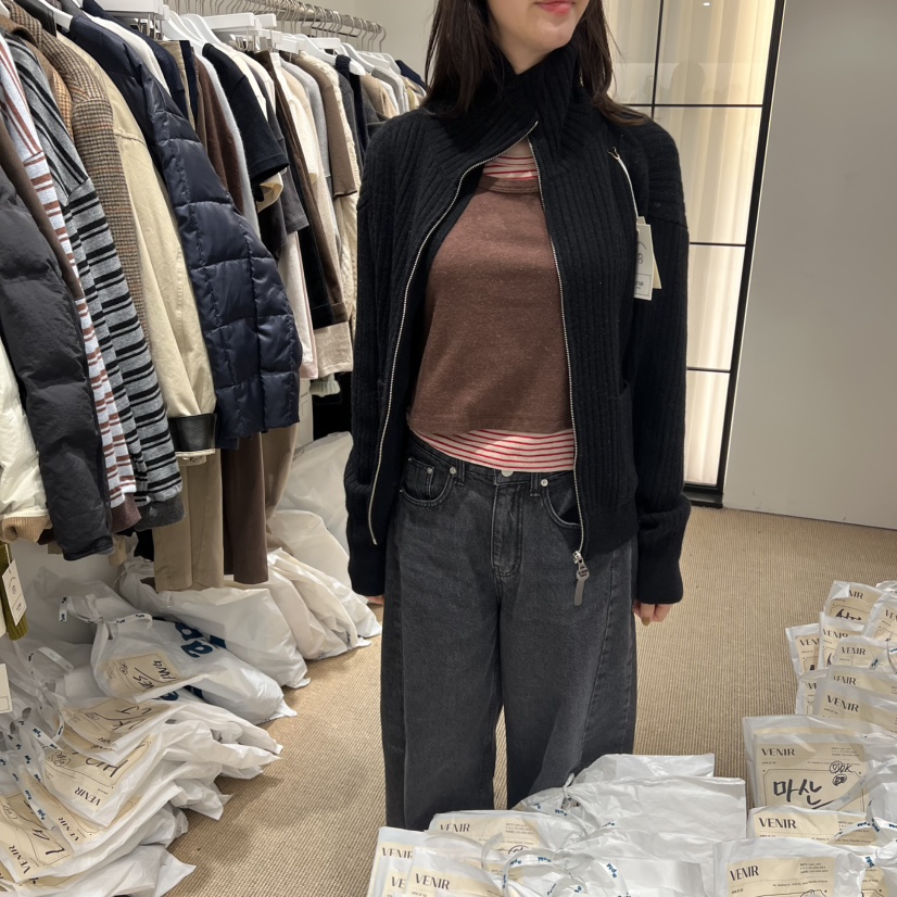 VENIR-a東大門㊣直郵女士新品推薦25秋冬人氣針織衫羊毛拉鏈VENIR-a針織衫圖色5