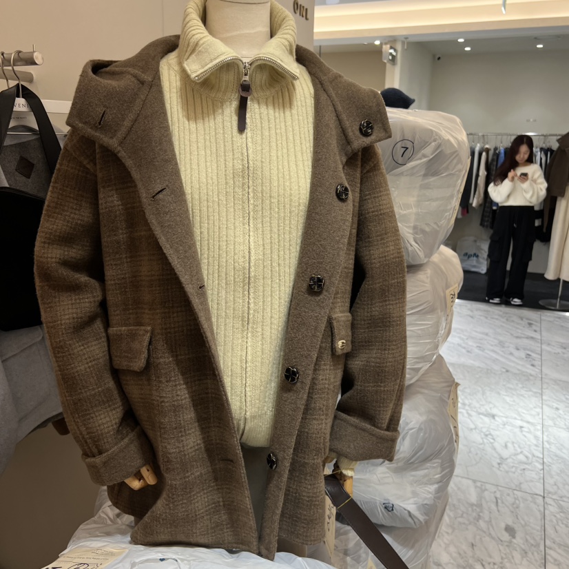 VENIR-a東大門㊣直郵女裝新款真品休閑熱賣中長款大衣雙面VENIR-a中長款大衣圖色2