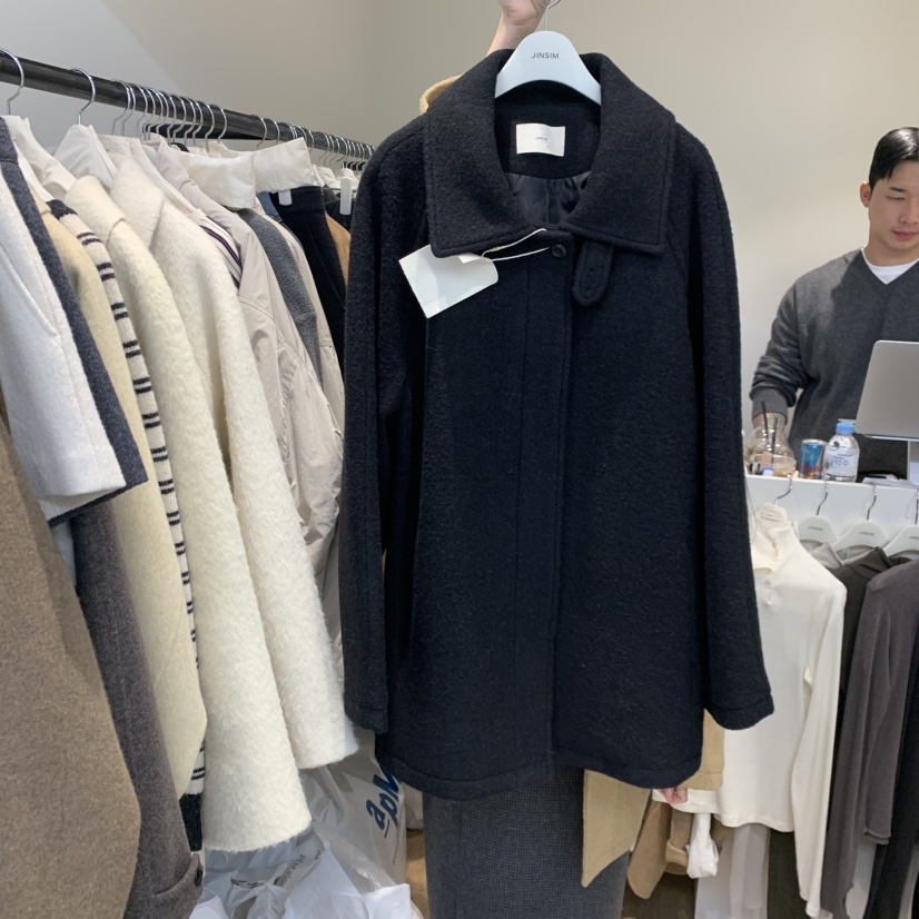 JINSIM東大門㊣直郵女士新品25秋冬真品休閑短款大衣含腰帶JINSIM短款大衣圖色4