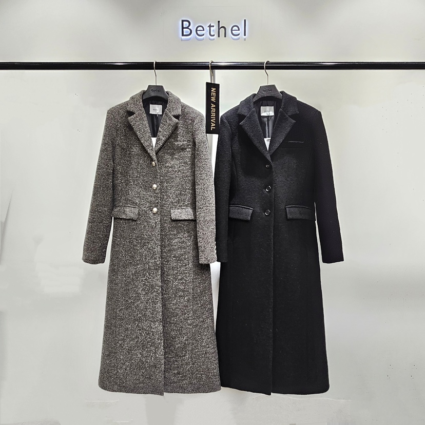 BETHEL東大門㊣代購女裝新品休閑人氣真品推薦時尚中長款大衣BETHEL中長款大衣
