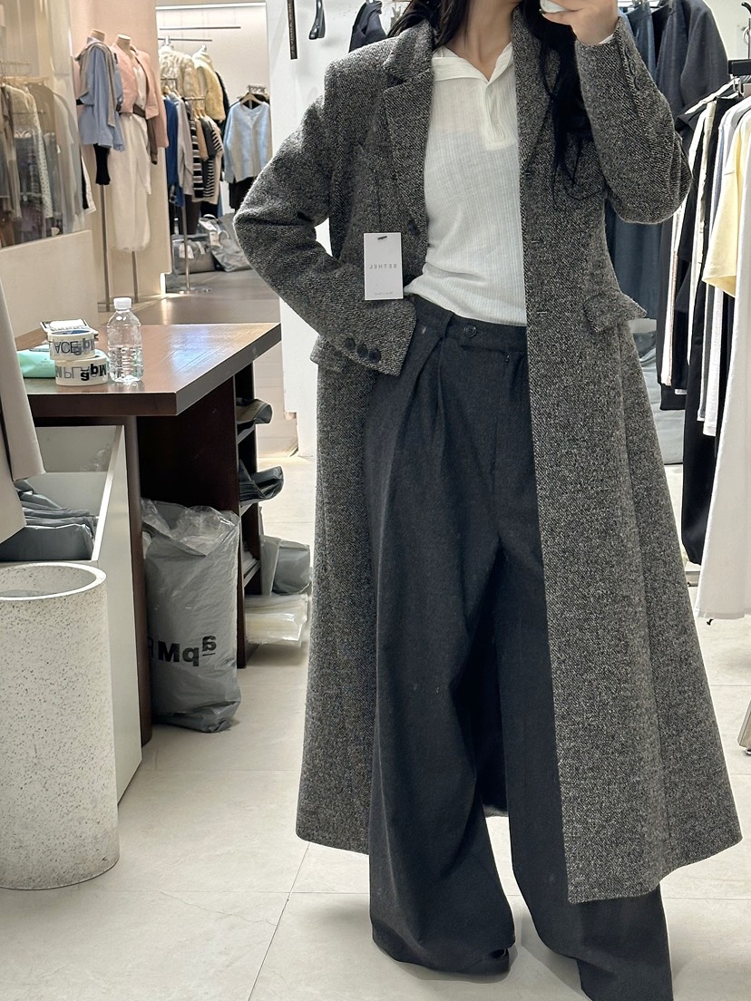 BETHEL東大門㊣代購女裝新品休閑人氣真品推薦時尚中長款大衣BETHEL中長款大衣