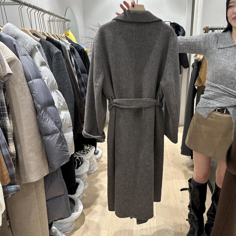 DDAY韓國直郵㊣女裝新品熱賣推薦長款風衣手工制作含腰帶雙領DDAY長款風衣