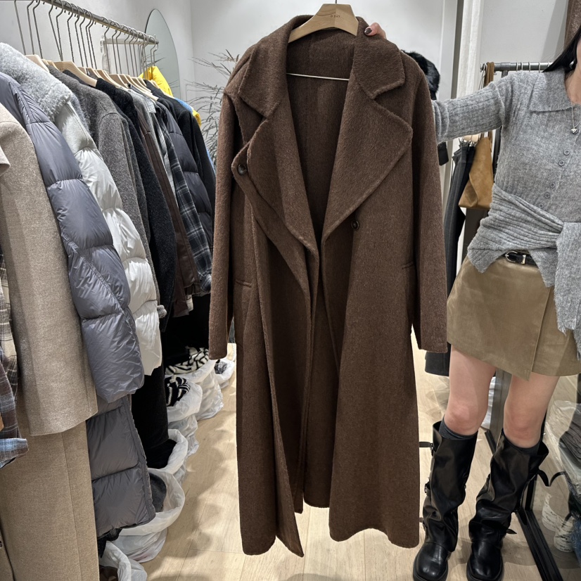 DDAY韓國直郵㊣女裝新品熱賣推薦長款風衣手工制作含腰帶雙領DDAY長款風衣圖色2