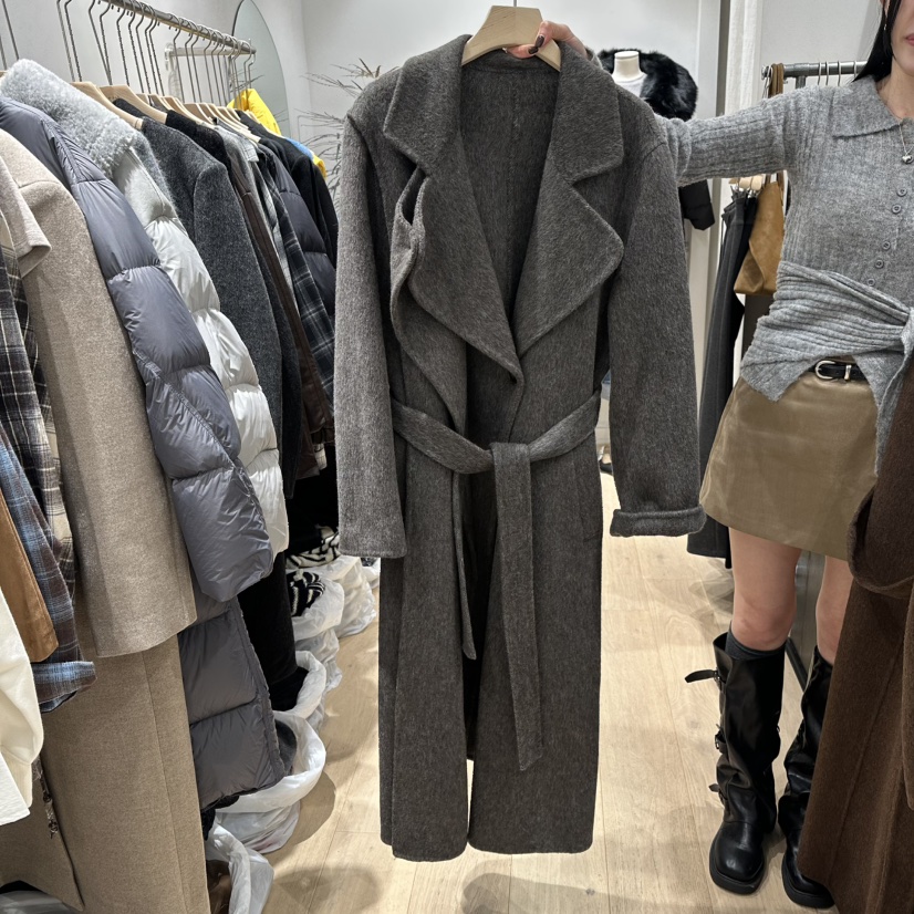DDAY韓國直郵㊣女裝新品熱賣推薦長款風衣手工制作含腰帶雙領DDAY長款風衣圖色3