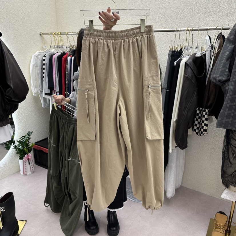 DRAWING韓國直郵㊣女士新品職業熱賣推薦時尚真品休閑褲口袋DRAWING休閑褲