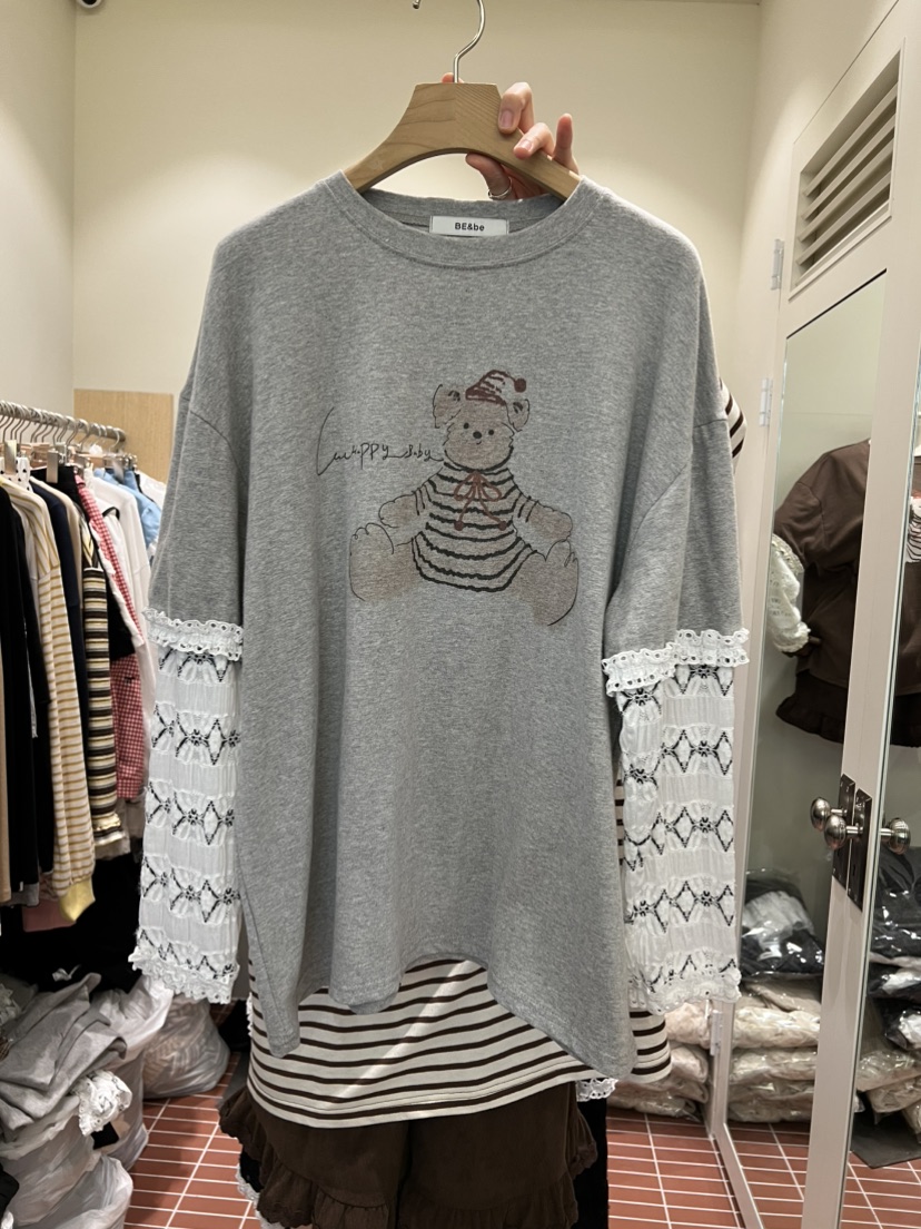 BE&BE韓國直郵㊣女裝新品休閑時尚真品人氣推薦長袖T恤BE&be長袖T恤圖色3
