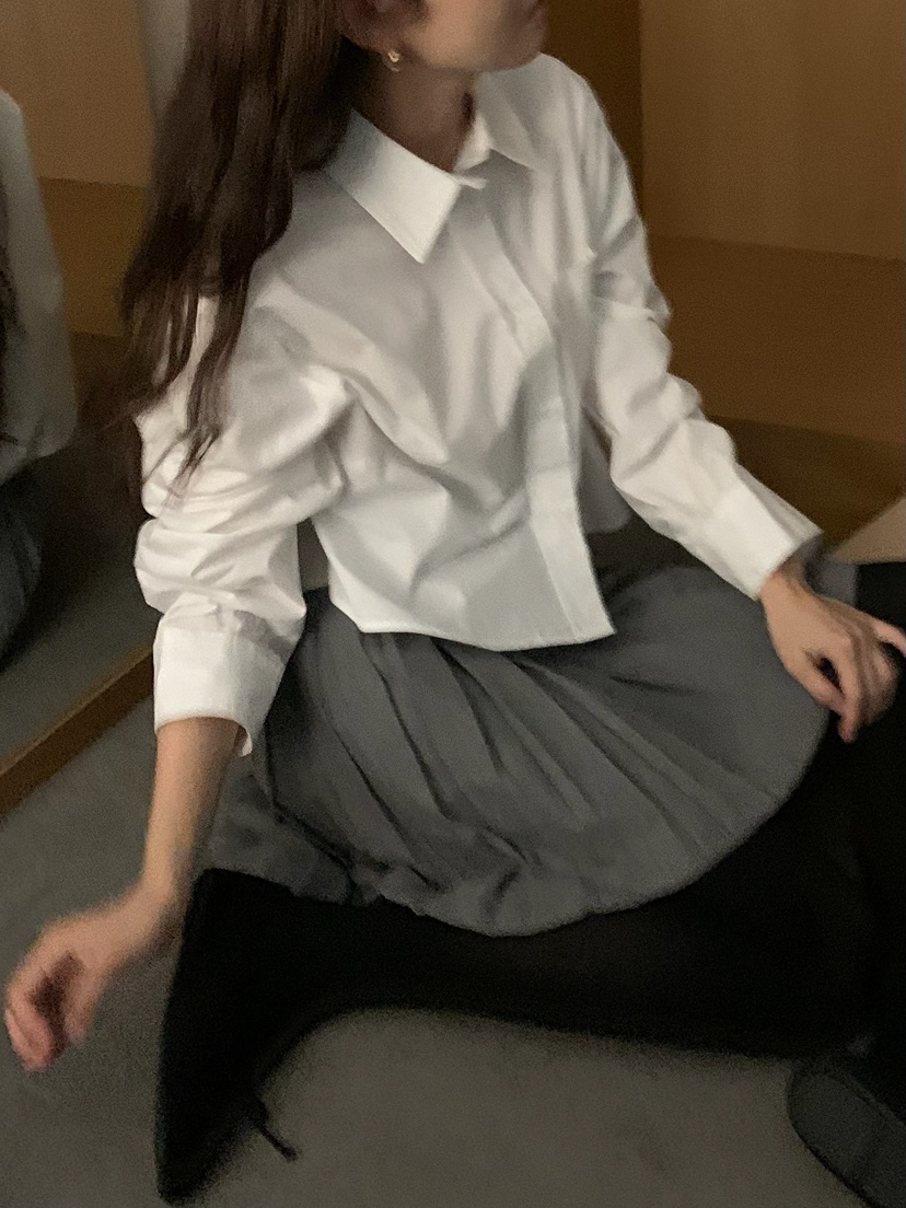 BLEECKER韓國直郵㊣女士新品熱賣時尚25秋冬職業襯衫蕾絲衫BLEECKER襯衫/蕾絲衫