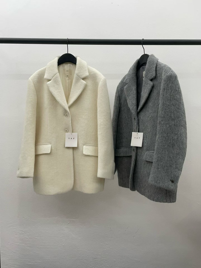 TAF東大門㊣直郵女裝新品推薦時尚25秋冬職業休閑真品夾克羊駝TAF夾克