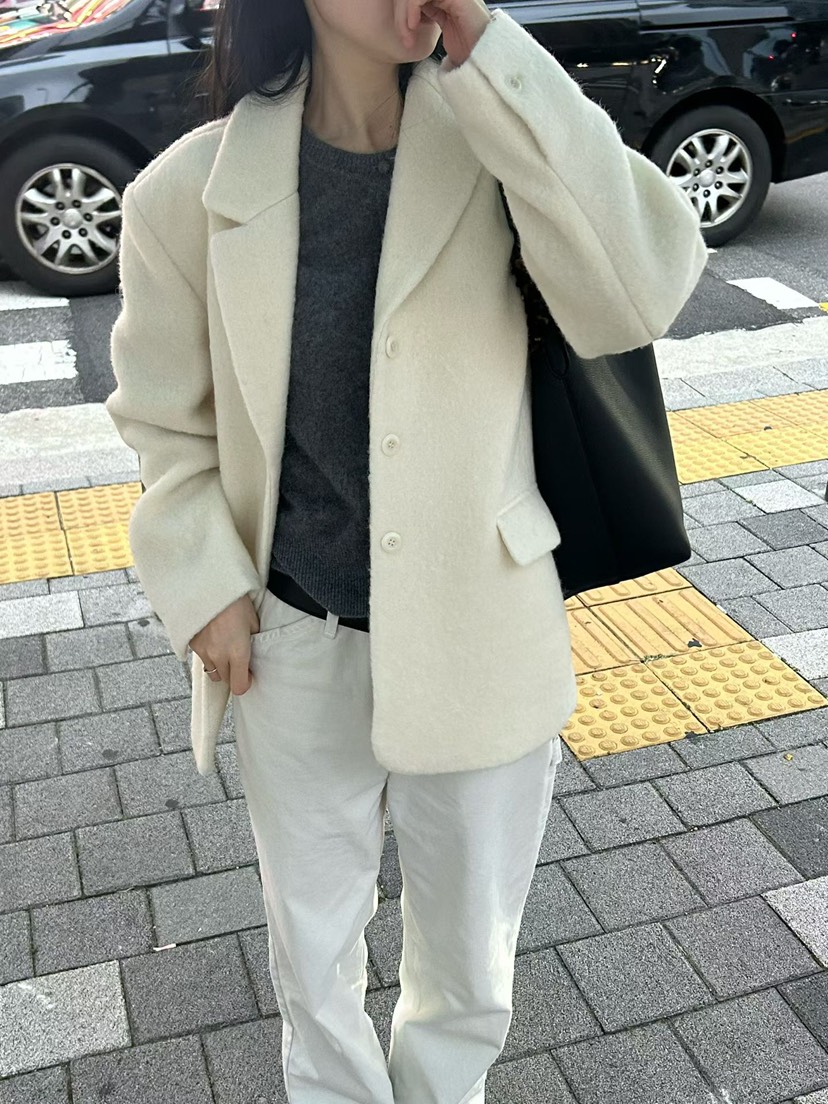 TAF東大門㊣直郵女裝新品推薦時尚25秋冬職業休閑真品夾克羊駝TAF夾克