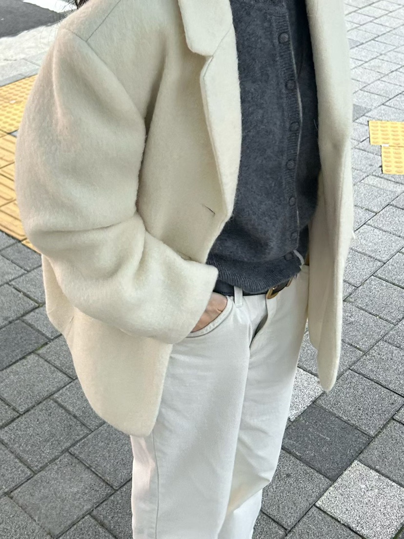 TAF東大門㊣直郵女裝新品推薦時尚25秋冬職業休閑真品夾克羊駝TAF夾克