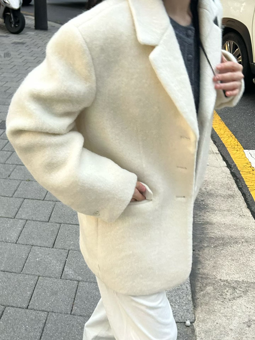 TAF東大門㊣直郵女裝新品推薦時尚25秋冬職業休閑真品夾克羊駝TAF夾克