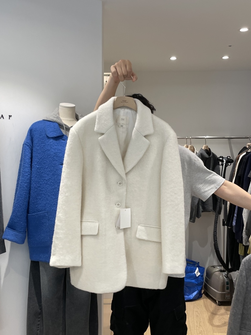 TAF東大門㊣直郵女裝新品推薦時尚25秋冬職業休閑真品夾克羊駝TAF夾克