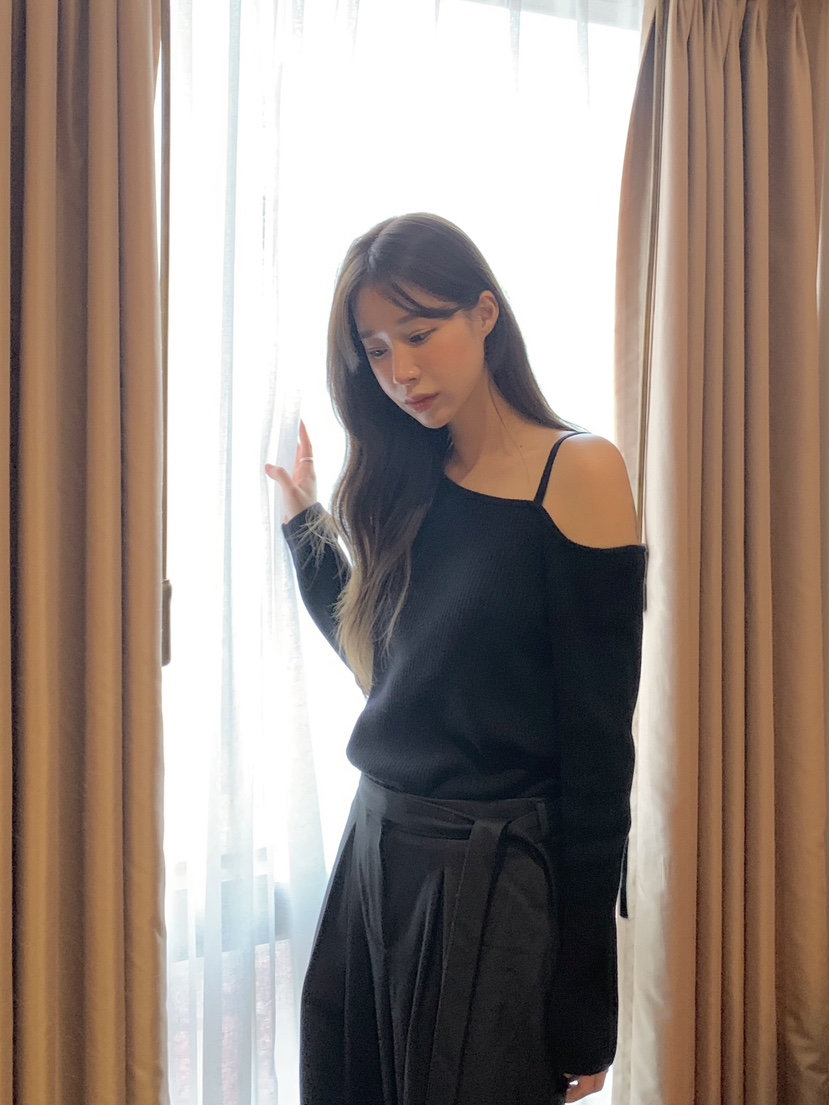 LEGACY韓國代購㊣女裝新款人氣熱賣休閑職業真品針織衫露肩LEGACY針織衫