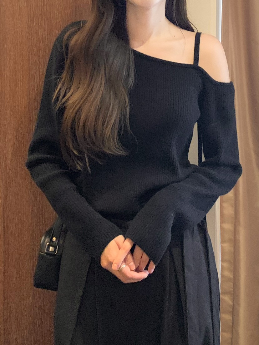 LEGACY韓國代購㊣女裝新款人氣熱賣休閑職業真品針織衫露肩LEGACY針織衫