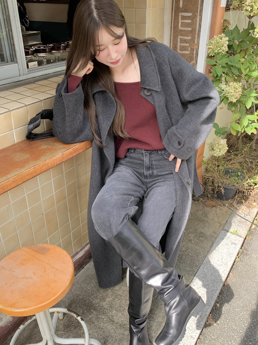 LEGACY東大門㊣代購女裝新品25秋冬休閑中長款大衣含腰帶超長LEGACY中長款大衣