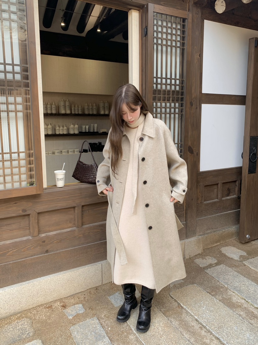 LEGACY東大門㊣代購女裝新品25秋冬休閑中長款大衣含腰帶超長LEGACY中長款大衣