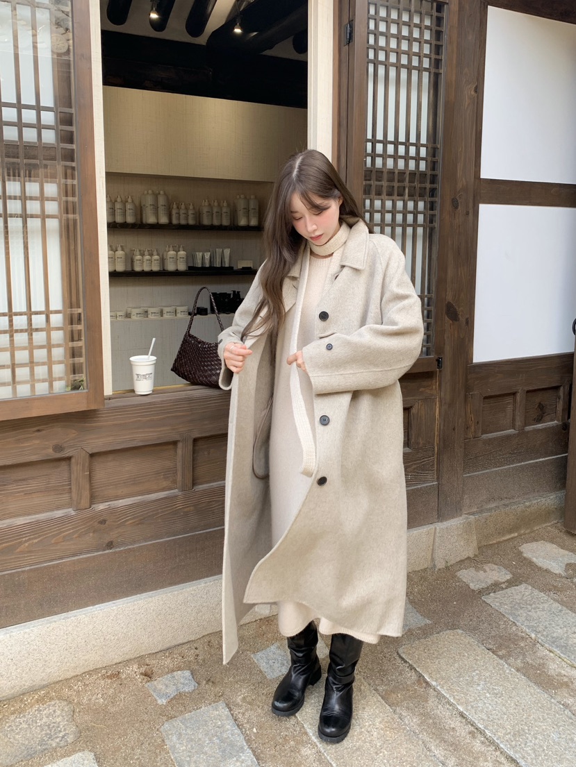 LEGACY東大門㊣代購女裝新品25秋冬休閑中長款大衣含腰帶超長LEGACY中長款大衣