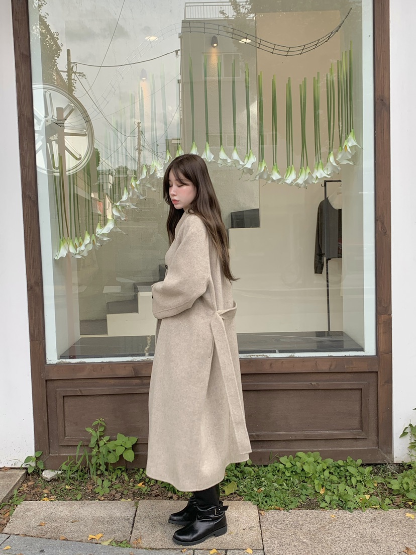 LEGACY東大門㊣代購女裝新品25秋冬休閑中長款大衣含腰帶超長LEGACY中長款大衣