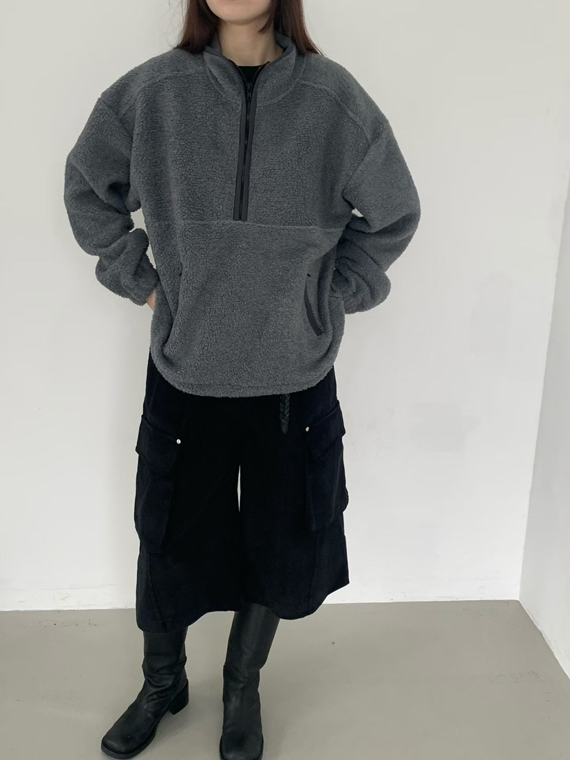TAF東大門㊣代購女裝新款時尚熱賣推薦25秋冬職業衛衣羊毛拉鏈TAF衛衣