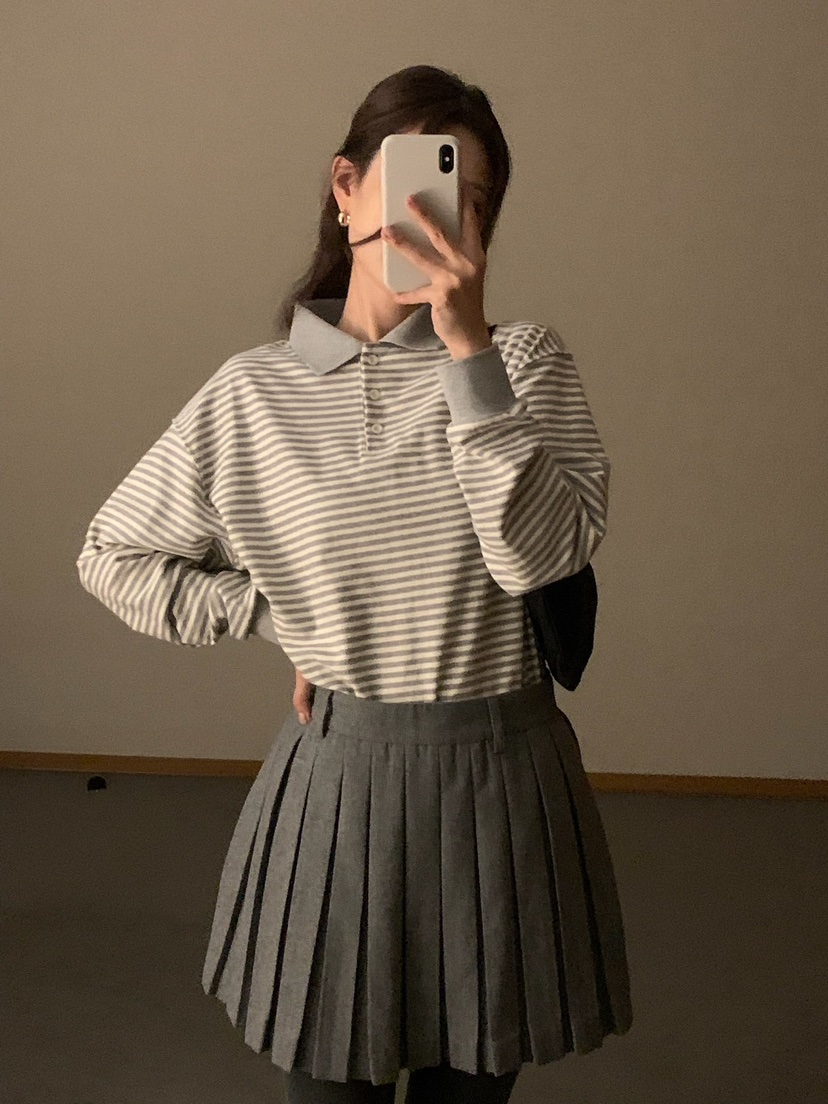 BLEECKER韓國直郵㊣女裝新品人氣時尚真品25秋冬熱賣長袖T恤BLEECKER長袖T恤