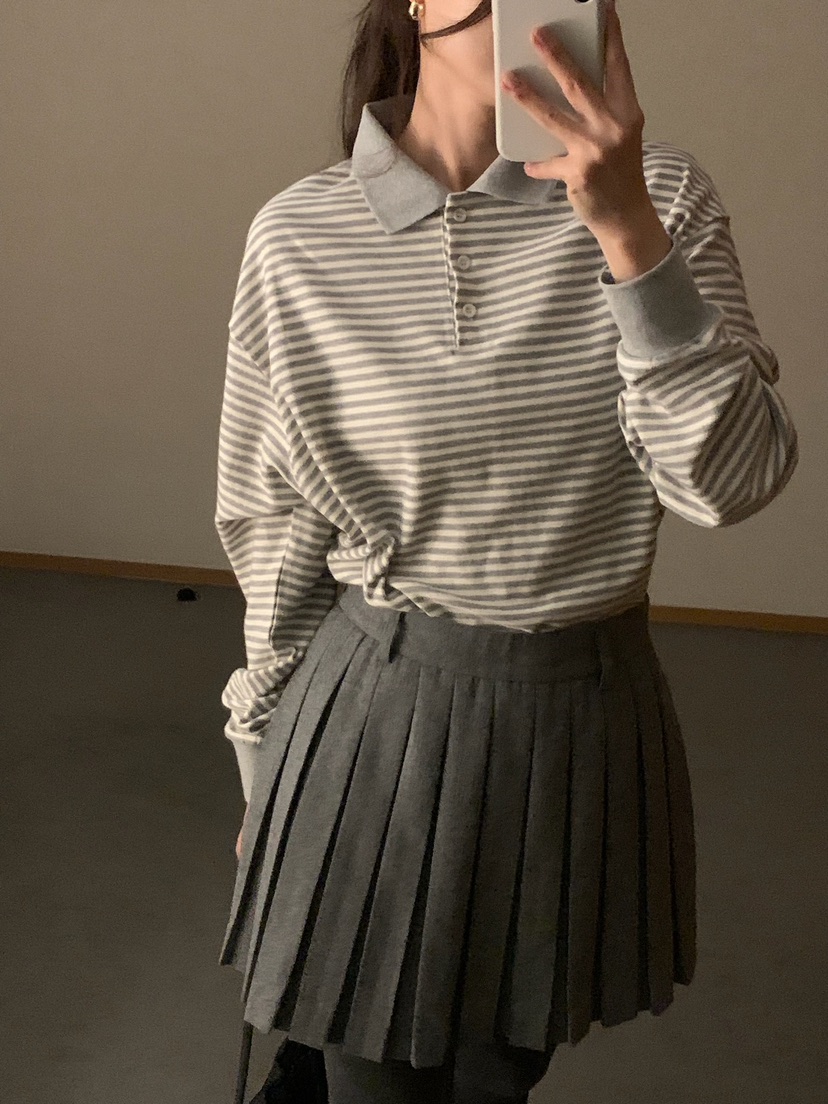 BLEECKER韓國直郵㊣女裝新品人氣時尚真品25秋冬熱賣長袖T恤BLEECKER長袖T恤