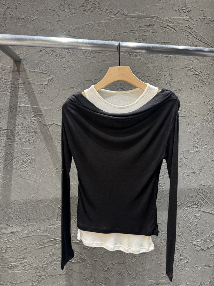 BLACK RIBBON-A東大門㊣實拍女裝新品職業人氣時尚長袖T恤BLACK RIBBON-A長袖T恤