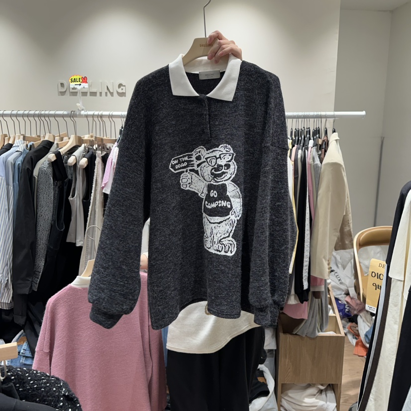 DELLING東大門㊣代購女士新品推薦真品熱賣25秋冬人氣時尚衛衣DELLING衛衣圖色3