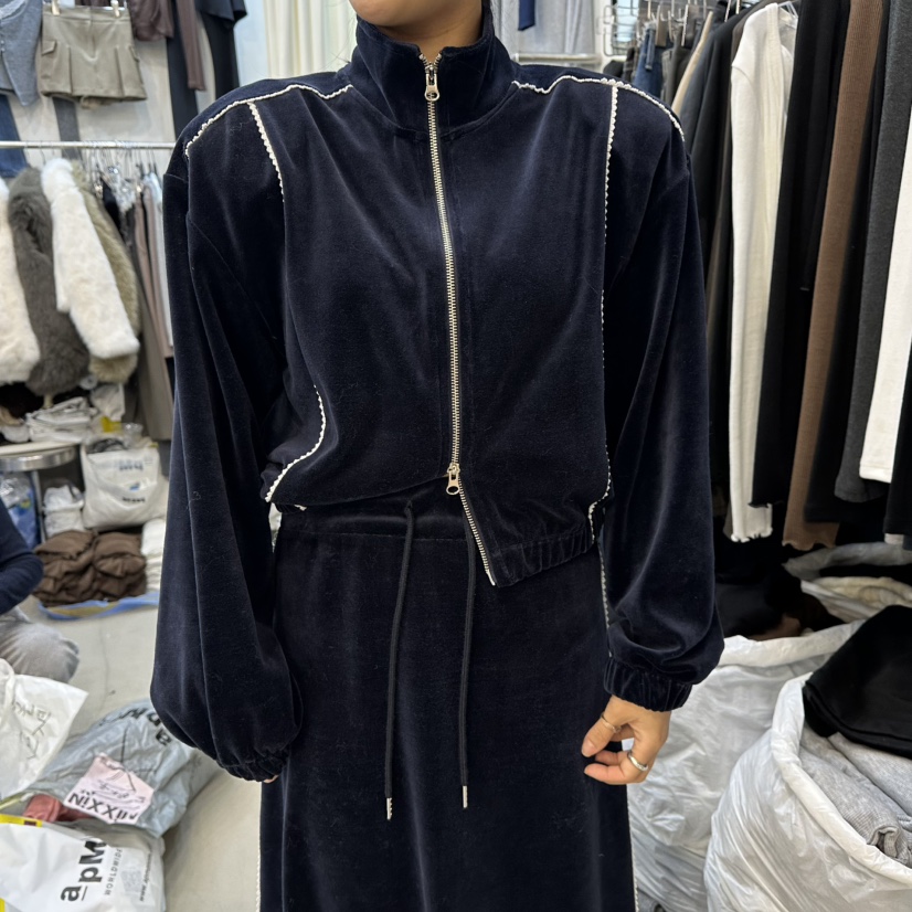 BILLION-L韓國代購㊣女裝新品職業時尚人氣休閑真品衛衣拉鏈BILLION-L衛衣圖色3深藍色