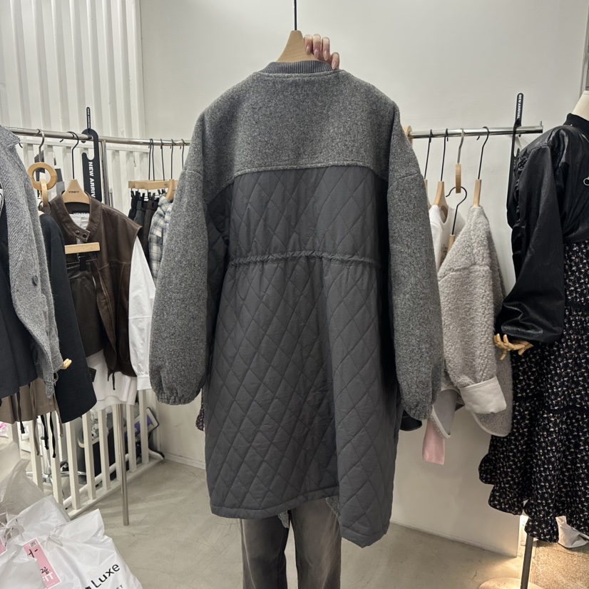 VENEFIT東大門㊣代購女裝新品推薦熱賣休閑人氣中長款大衣絎縫VENEFIT/JENNIE中長款大衣