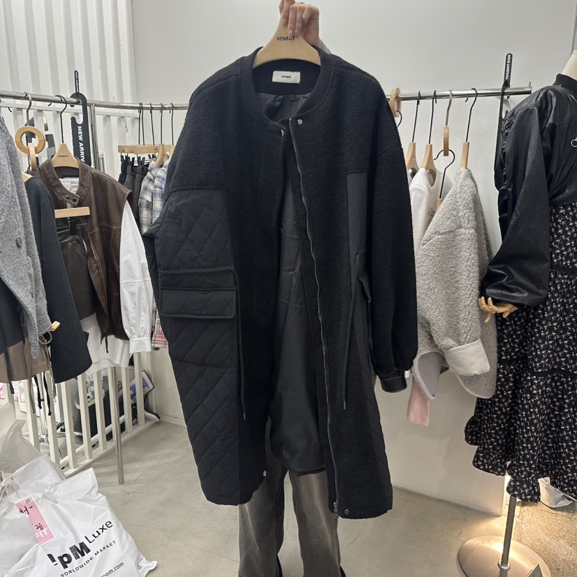 VENEFIT東大門㊣代購女裝新品推薦熱賣休閑人氣中長款大衣絎縫VENEFIT/JENNIE中長款大衣圖色2