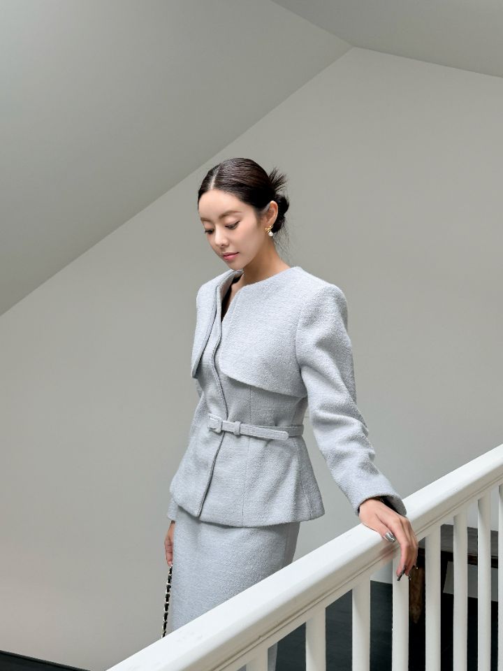 CATS東大門㊣直郵女裝新品時尚休閑推薦套裝含腰帶羊毛套裝CAT.S套裝