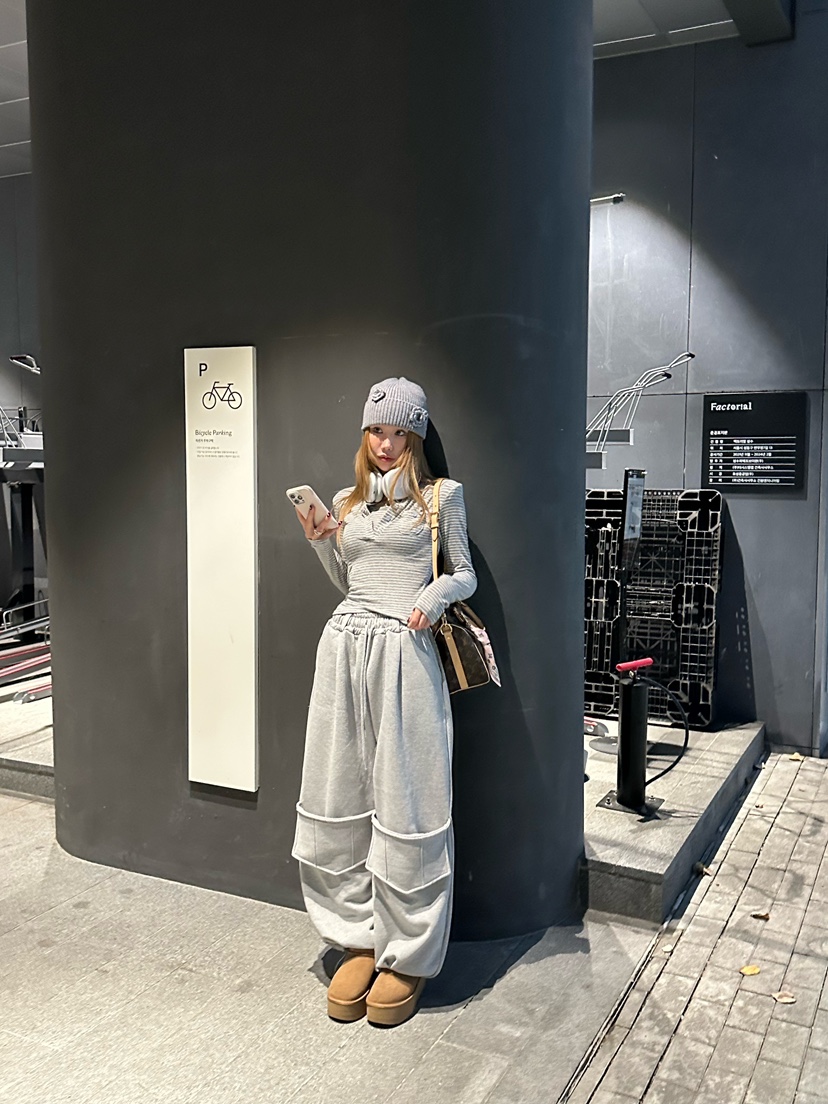 ZEROZERO東大門㊣代購女裝新款時尚熱賣休閑休閑褲口袋羊毛ZEROZERO休閑褲