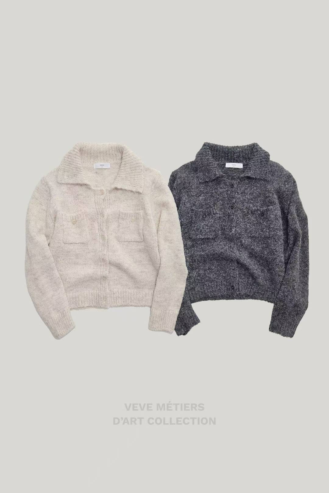 VEVE東大門㊣實拍女裝新品休閑職業熱賣推薦針織衫可愛的口袋VEVE針織衫