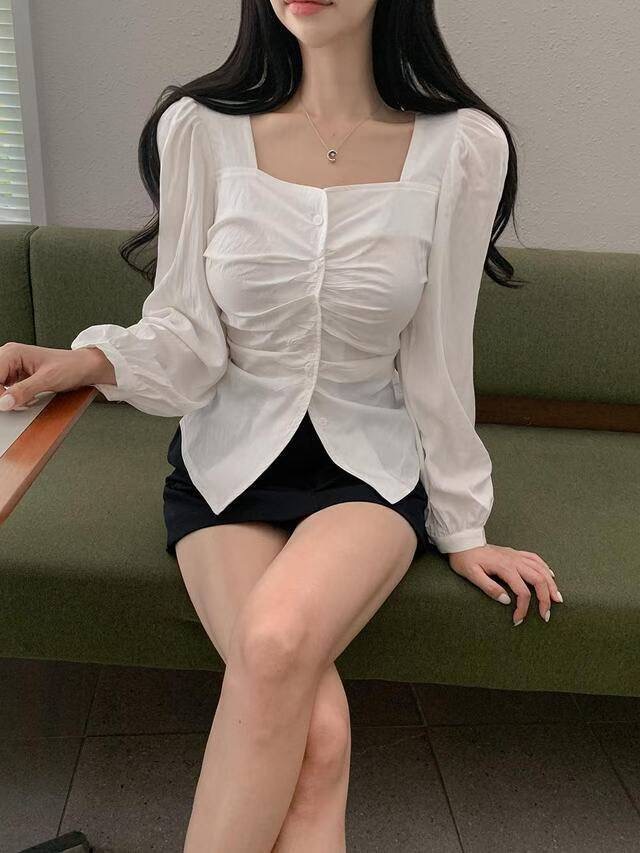 THE LIASOME東大門㊣代購女裝新品推薦人氣職業襯衫蕾絲衫THE LIASOME襯衫/蕾絲衫圖色1