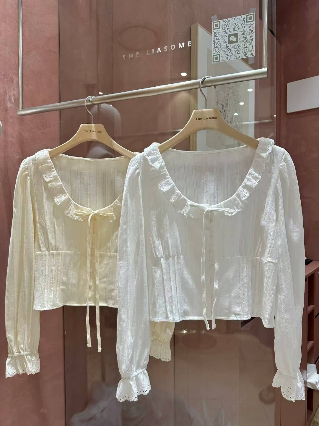 THE LIASOME東大門㊣實拍女裝新品推薦25秋冬職業襯衫蕾絲衫THE LIASOME襯衫/蕾絲衫圖色1左一色