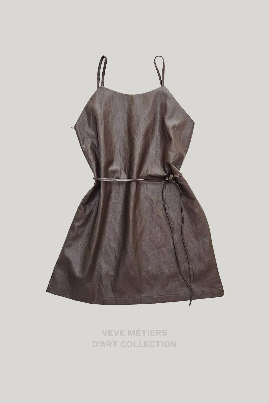 VEVE東大門㊣代購女裝新品時尚職業真品休閑推薦連衣裙皮革VEVE連衣裙