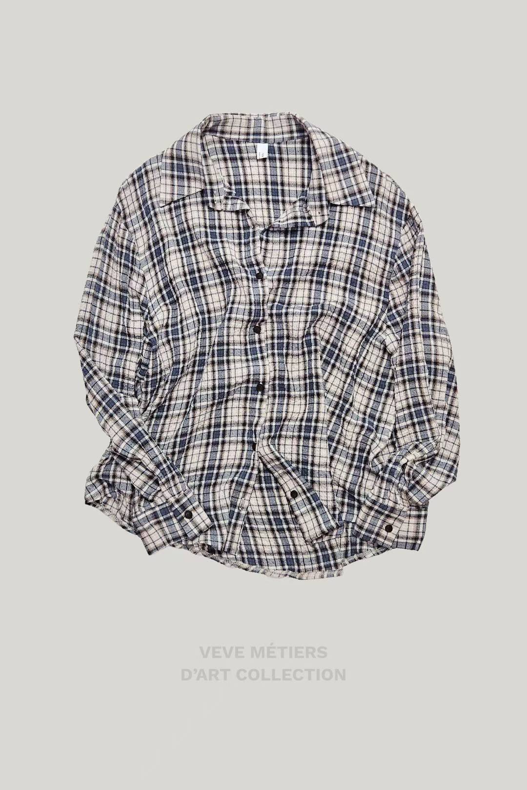 VEVE韓國直郵㊣女士新品25秋冬時尚休閑職業襯衫蕾絲衫格紋VEVE襯衫/蕾絲衫