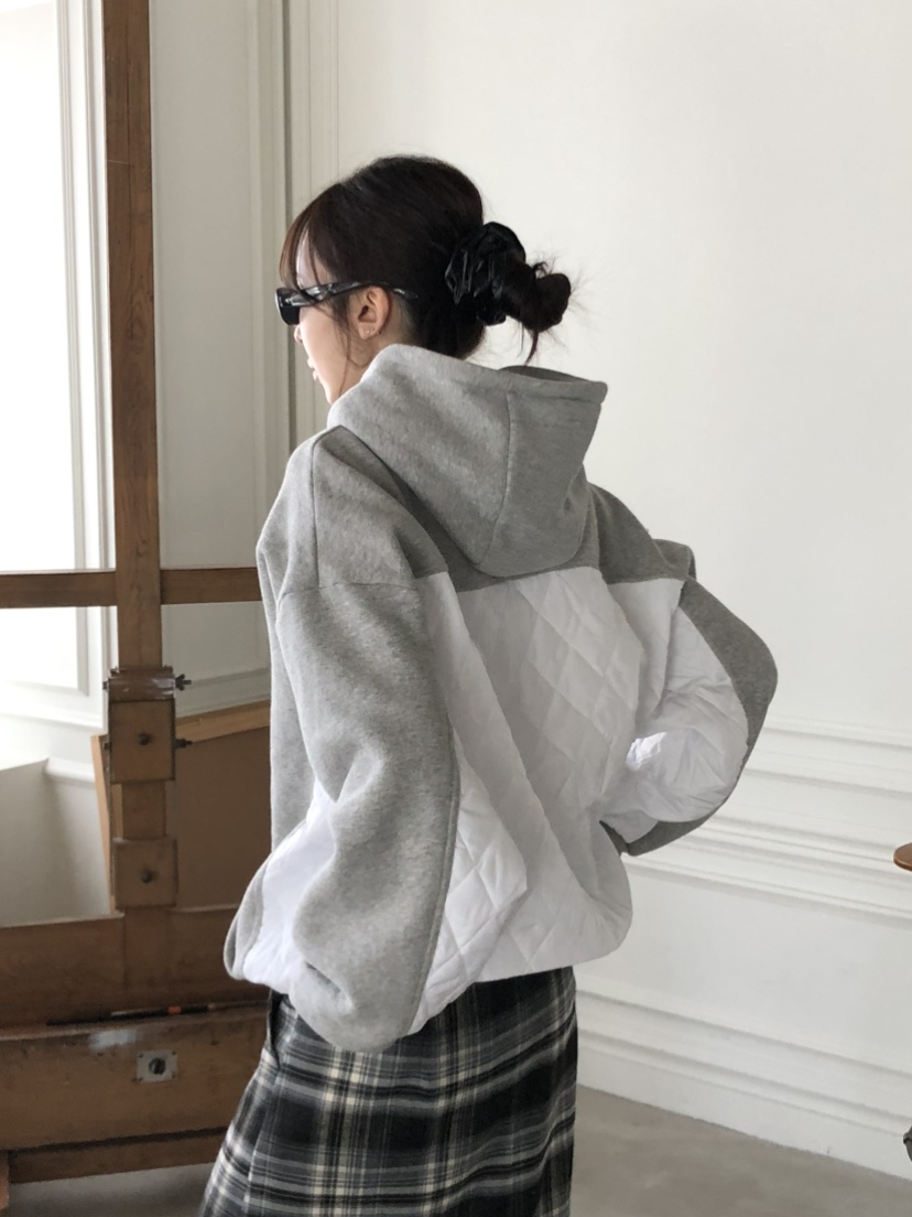FOSET東大門㊣代購女士新款職業25秋冬真品時尚衛衣連帽衫拼色FOSET衛衣