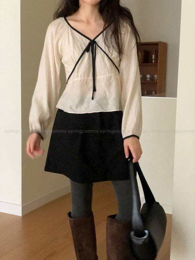 THE LIASOME東大門㊣代購女裝新款人氣25秋冬職業襯衫蕾絲衫THE LIASOME襯衫/蕾絲衫
