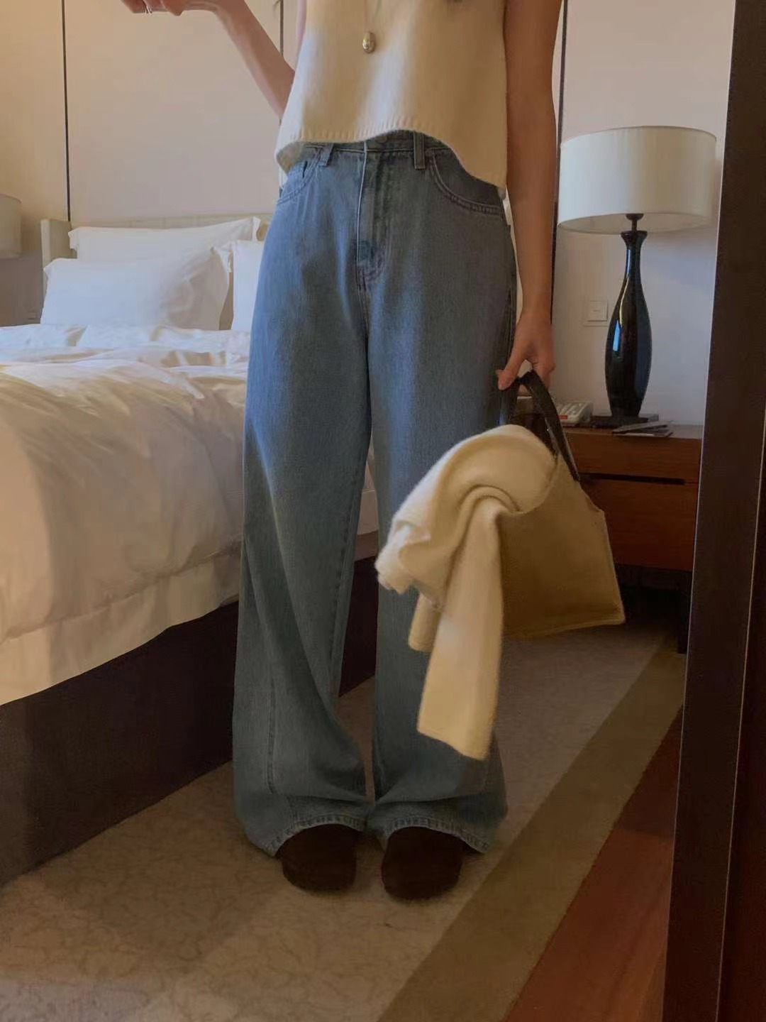 MIELLE-미엘르-OT東大門㊣代購女士新款25秋冬推薦牛仔褲MIELLE-미엘르-OT牛仔褲